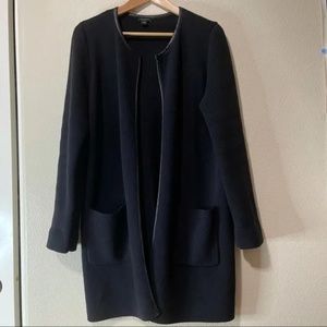 Ann Taylor sweater coat, knit jacket, coatigan black medium